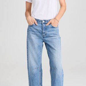 NWT - Madewell Blue Darted Barrel-Leg Jeans - Size 27